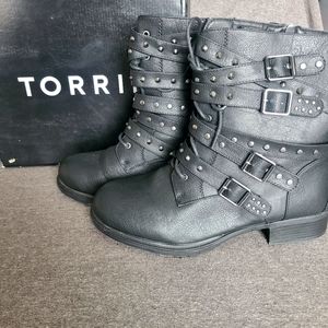 Torrid studded combat boots wide width